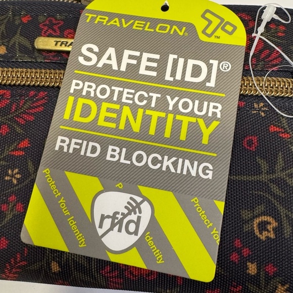 Travelon Ladies Zip Security Card Holder NWT navy floral - Picture 9 of 11